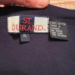 ST DURAND Mens V Neck Button Front Sleeveless Vest Cardigan Sweater XL Navy Blue